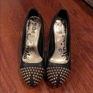 Studded Black heels for a kickass vibe